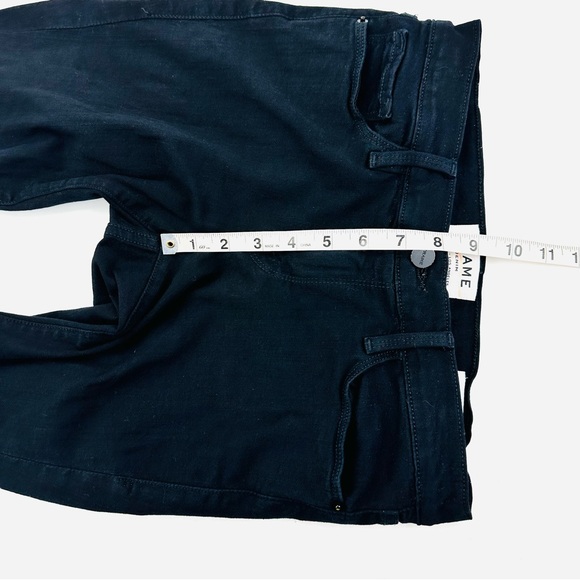 Frame Le Skinny De Jeanne Raw Stagger Mid Rise Cropped Skinny Jeans Film Noir - Picture 11 of 13